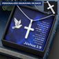 Personalized Cross Necklace - God is With You - Joshua 1 9