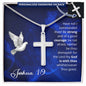 Personalized Cross Necklace - God is With You - Joshua 1 9