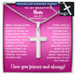 Mother of the Bride Gift from Daughter | Engraved Personalized Cross Necklace