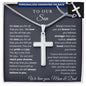 To Our Son - We Believe in You Engraved Cross Necklace
