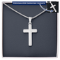 Personalized Gift, Gift for Him, Engraved Cross Necklace