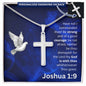 Personalized Cross Necklace - God is With You - Joshua 1 9