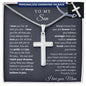 Bible Verse - Gift for Son from Mom - Engraved Cross Necklace