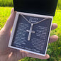 To Our Grandson - We Believe in You Engraved Cross Necklace