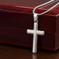 Personalized To Our Son Cross Necklace - Engrave on Back - Custom Name on Message Card