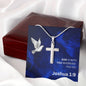 Engraved Cross Nedcklace - Joshua 1 9 - God is With You