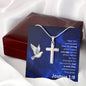 Personalized Cross Necklace - God is With You - Joshua 1 9
