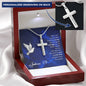 Personalized Cross Necklace - God is With You - Joshua 1 9