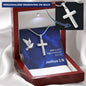 Personalized Cross Necklace - God is With You - Joshua 1 9