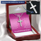 Mother of the Bride Gift from Daughter | Engraved Personalized Cross Necklace
