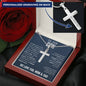 To Our Son From Mom and Dad Engraved Cross Necklace
