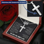 To Our Son From Mom and Dad Engraved Cross Necklace