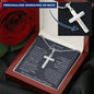 To Our Grandson - We Believe in You Engraved Cross Necklace