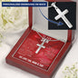 To Our Son From Mom and Dad Engraved Cross Necklace