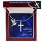Personalized Cross Necklace - God is With You - Joshua 1 9