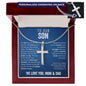 To Our Son From Mom and Dad Engraved Cross Necklace