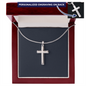 Personalized Gift, Gift for Him, Engraved Cross Necklace