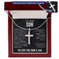 To Our Son From Mom and Dad Engraved Cross Necklace
