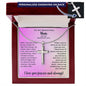 Mother of the Bride Gift from Daughter | Engraved Personalized Cross Necklace