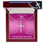 Mother of the Bride Gift from Daughter | Engraved Personalized Cross Necklace