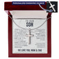 To Our Son From Mom and Dad Engraved Cross Necklace