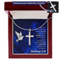 Personalized Cross Necklace - God is With You - Joshua 1 9