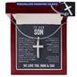 To Our Son From Mom and Dad Engraved Cross Necklace