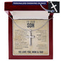 To Our Son From Mom and Dad Engraved Cross Necklace