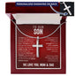 To Our Son From Mom and Dad Engraved Cross Necklace