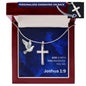 Personalized Cross Necklace - God is With You - Joshua 1 9