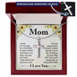 To My Mom Cross Necklace - Engraved
