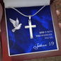Personalized Cross Necklace - God is With You - Joshua 1 9
