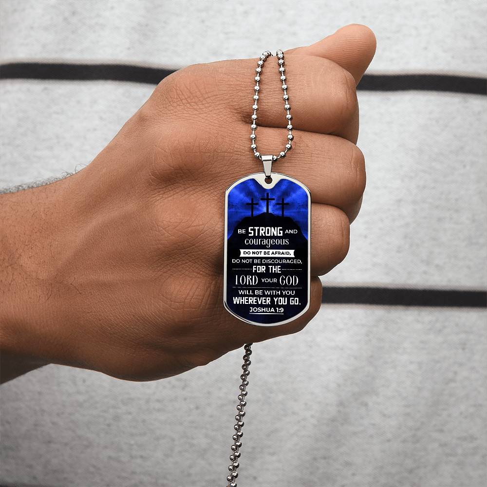 God is With You Dog Tag Necklace - Engraved