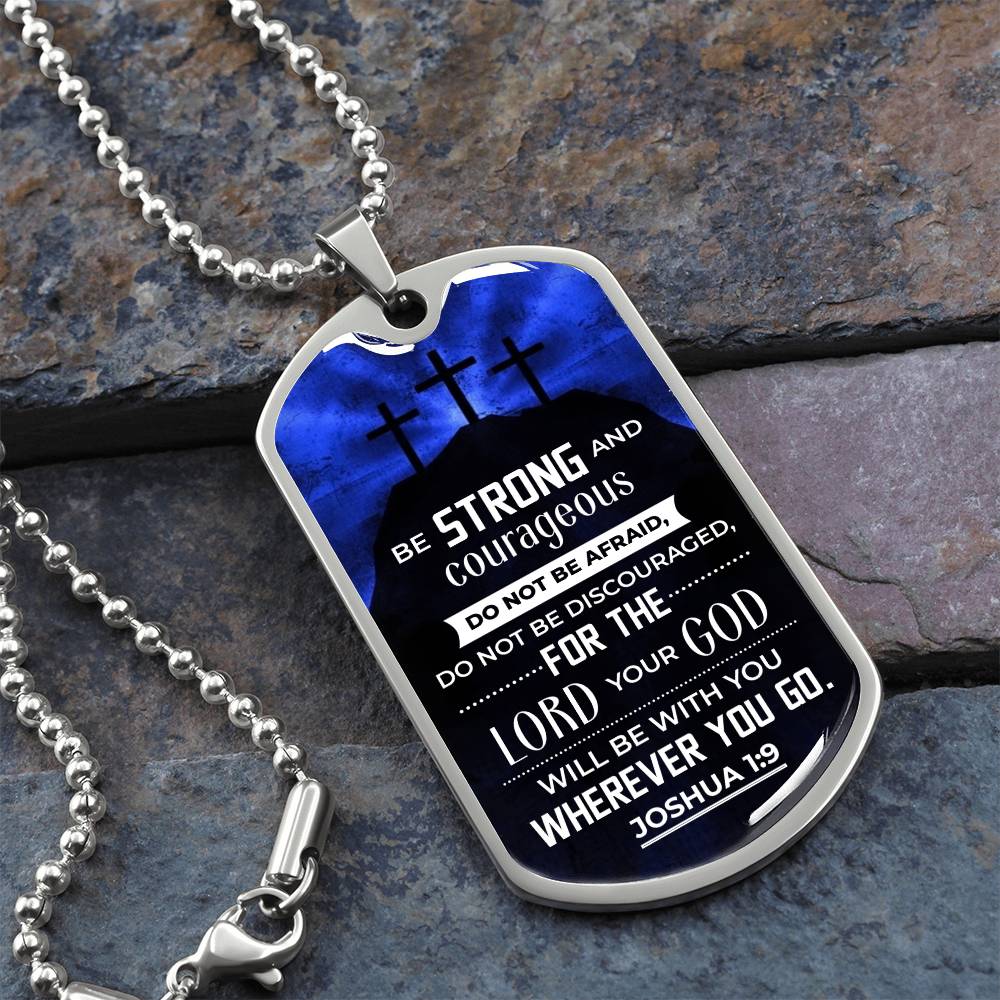 God is With You Dog Tag Necklace - Engraved