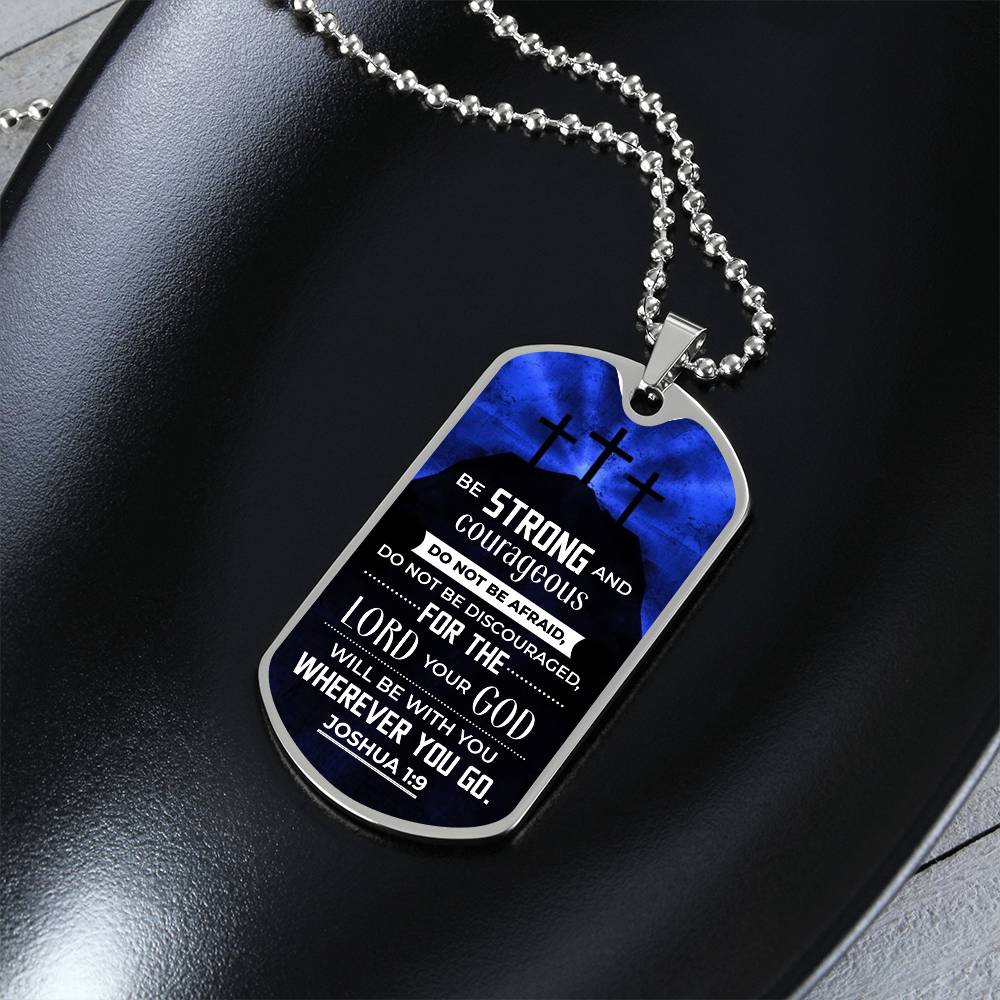 God is With You Dog Tag Necklace - Engraved