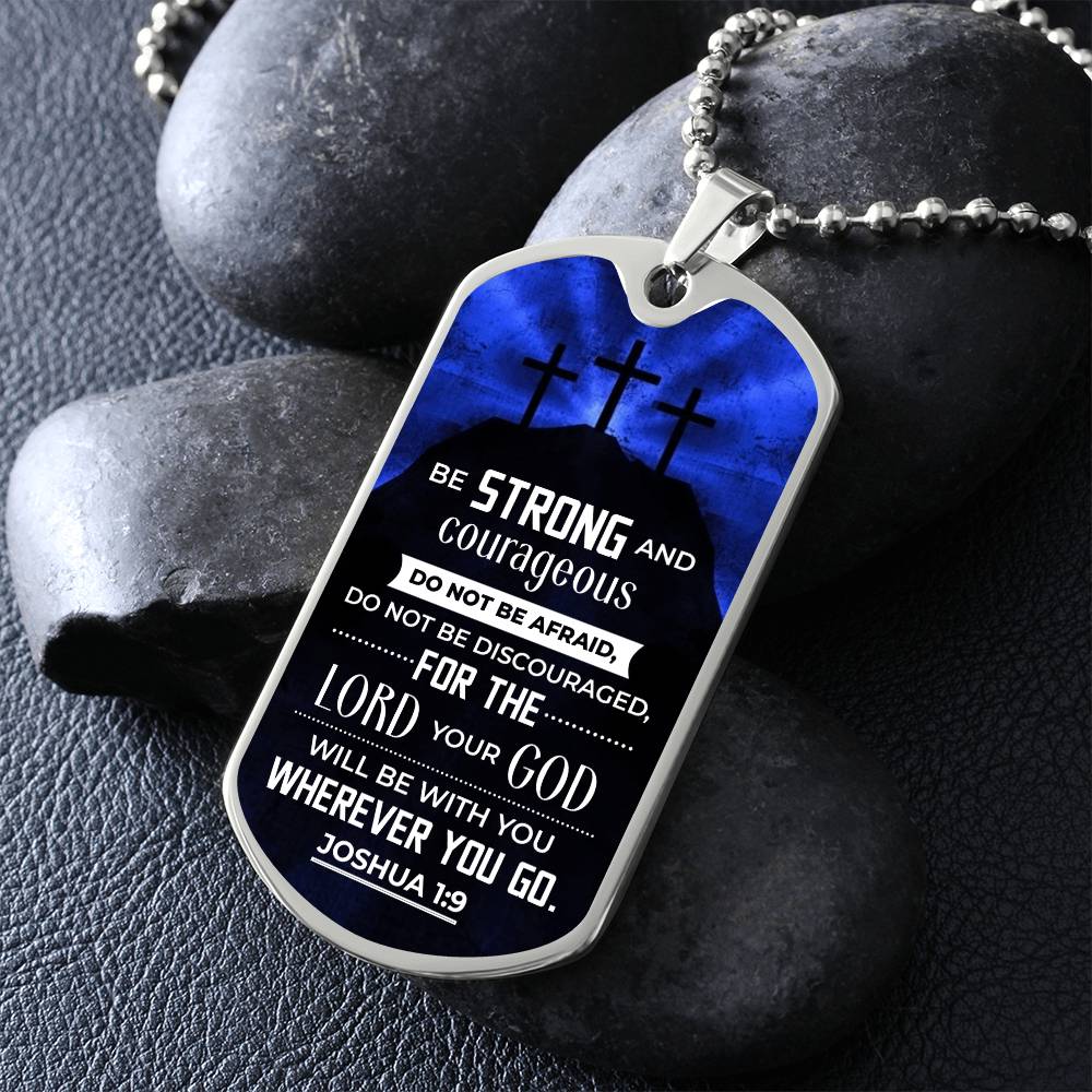 God is With You Dog Tag Necklace - Engraved