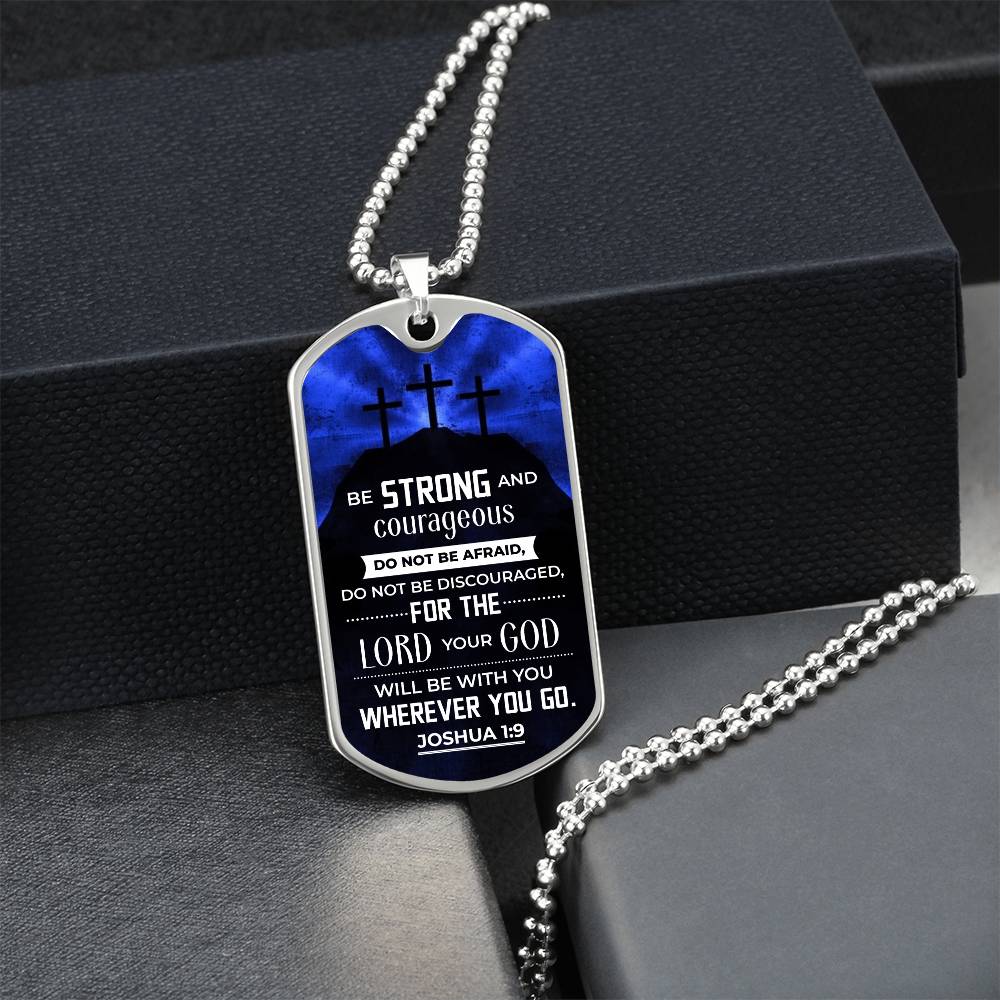 God is With You Dog Tag Necklace - Engraved