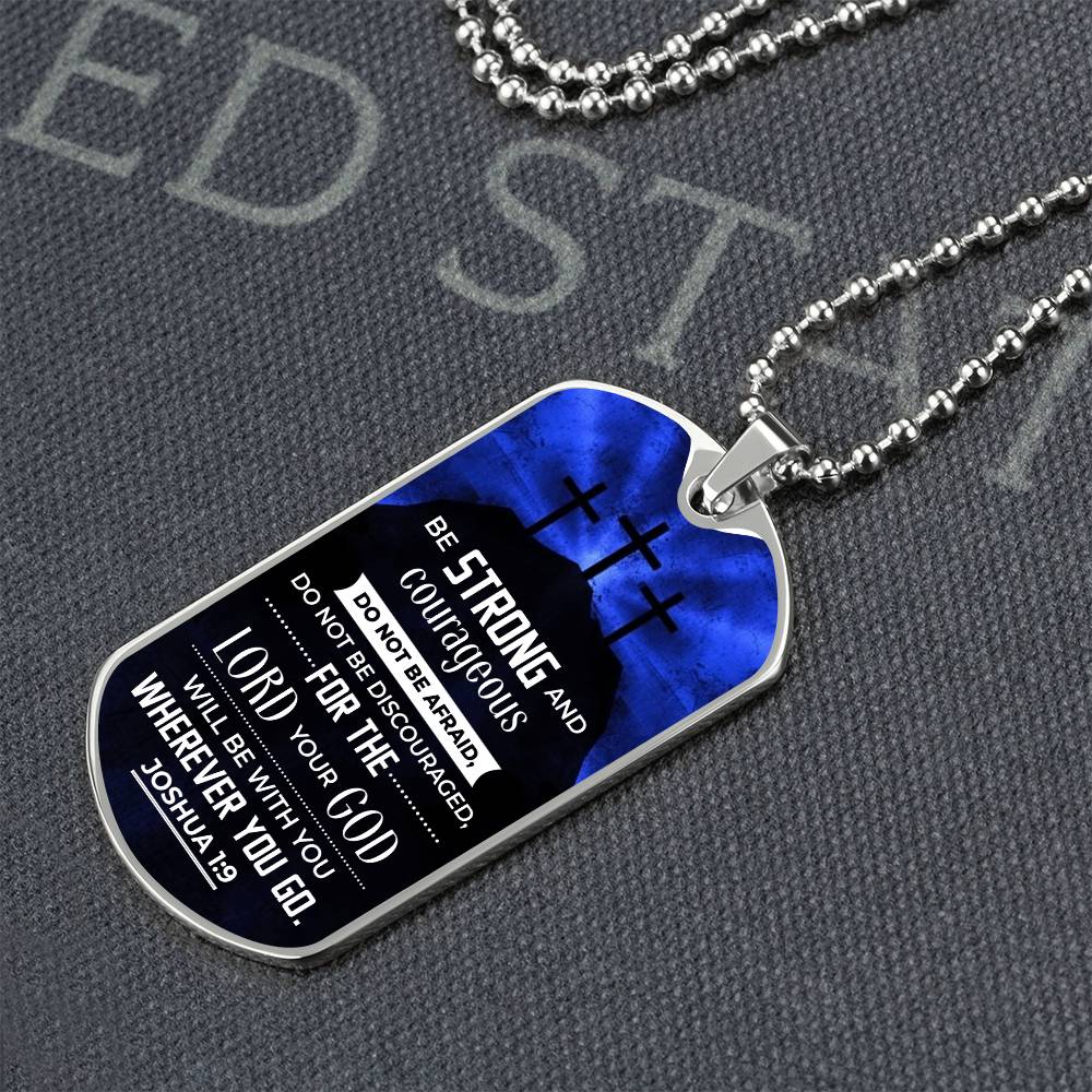God is With You Dog Tag Necklace - Engraved