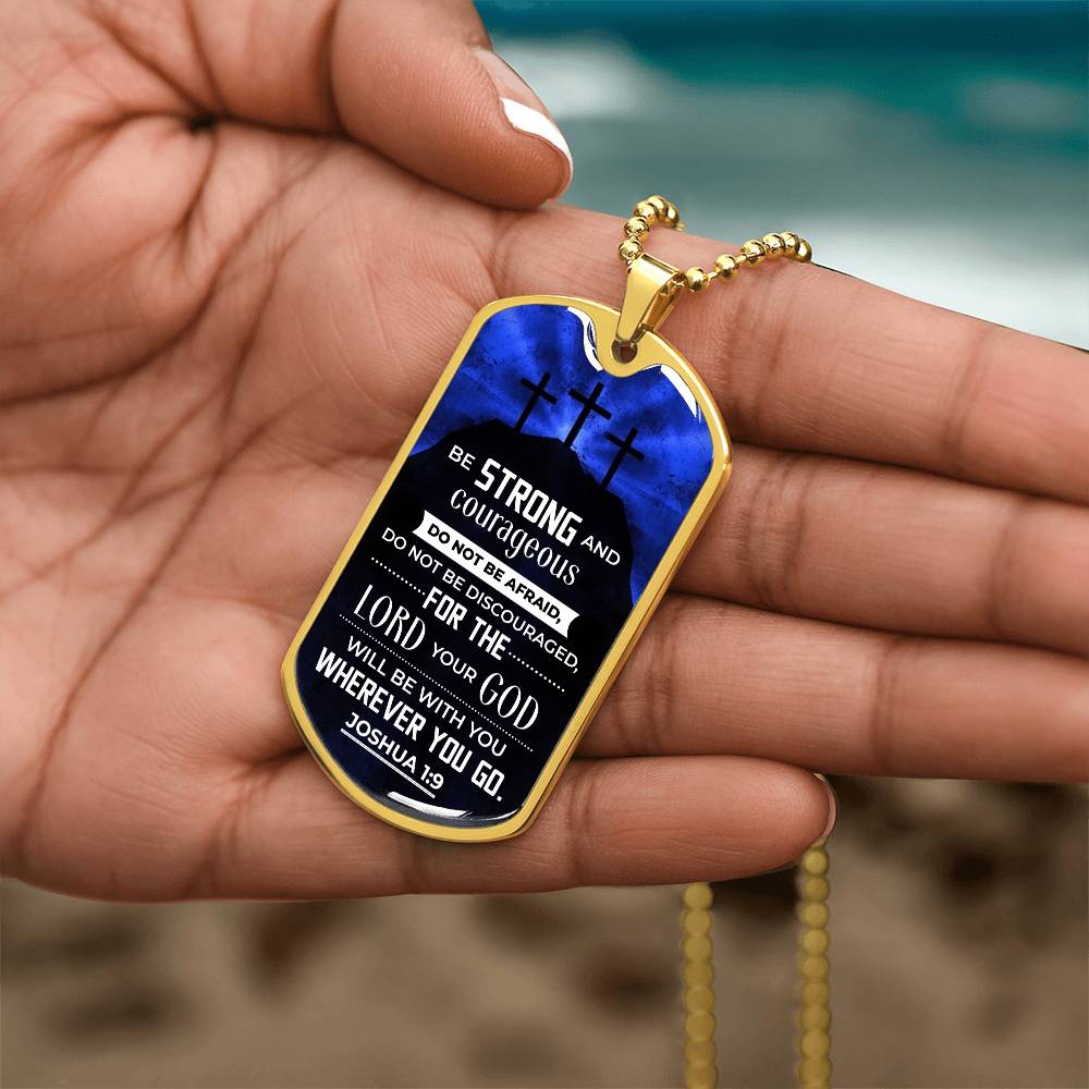 God is With You Dog Tag Necklace - Engraved