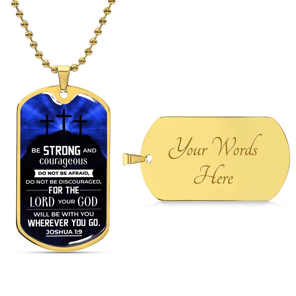 God is With You Dog Tag Necklace - Engraved