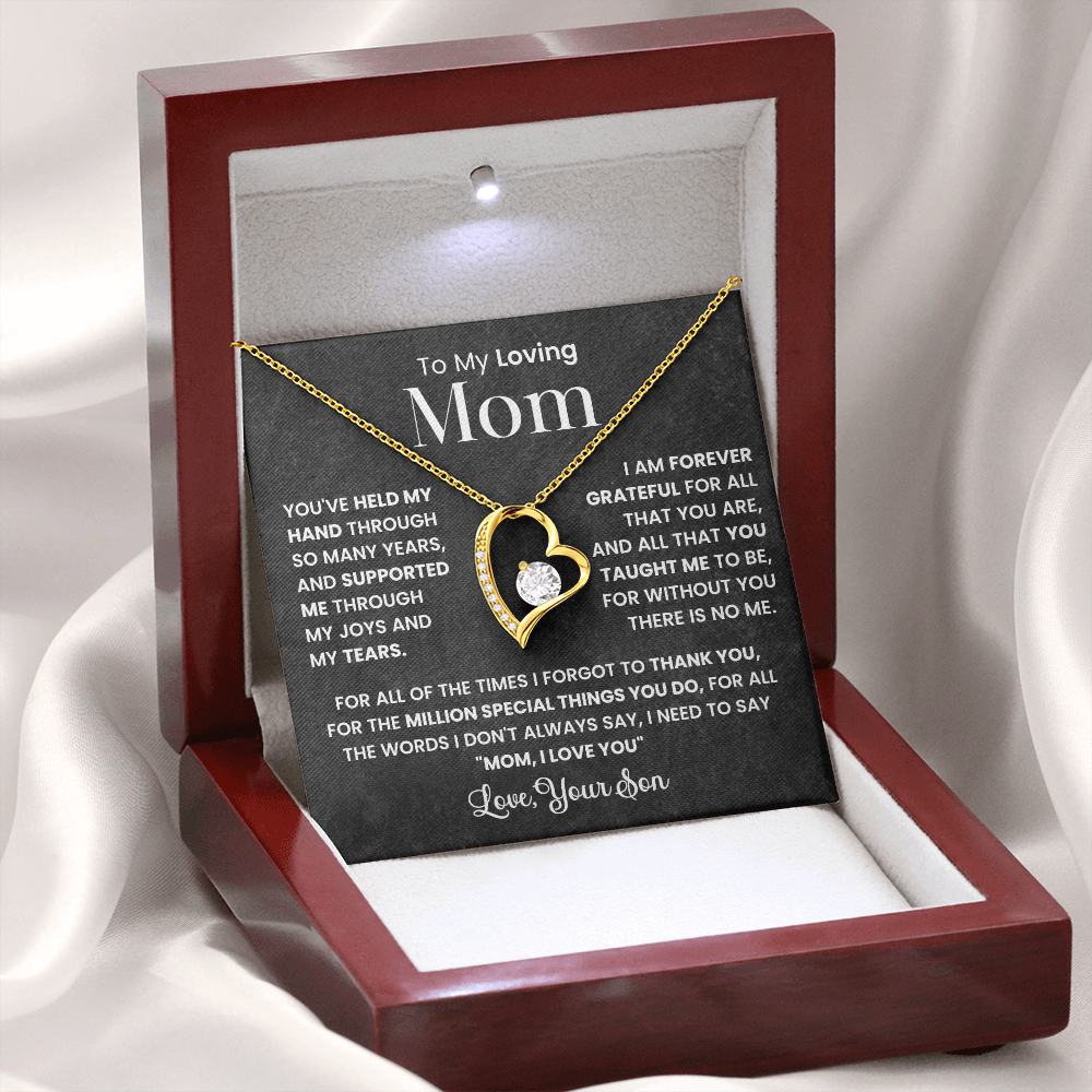 To My Loving Mom - Forever Love Necklace and Message Card Gift Set