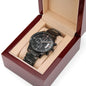 Dad The Man The Myth The Legend | Engraved Black Chronograph Watch