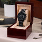 Dad The Man The Myth The Legend | Engraved Black Chronograph Watch
