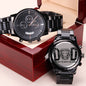Dad The Man The Myth The Legend | Engraved Black Chronograph Watch