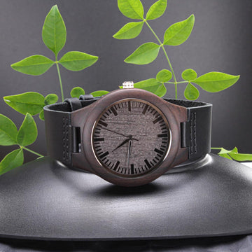 10 Year Anniversary Gift for Him | Engraved Wooden Watch
