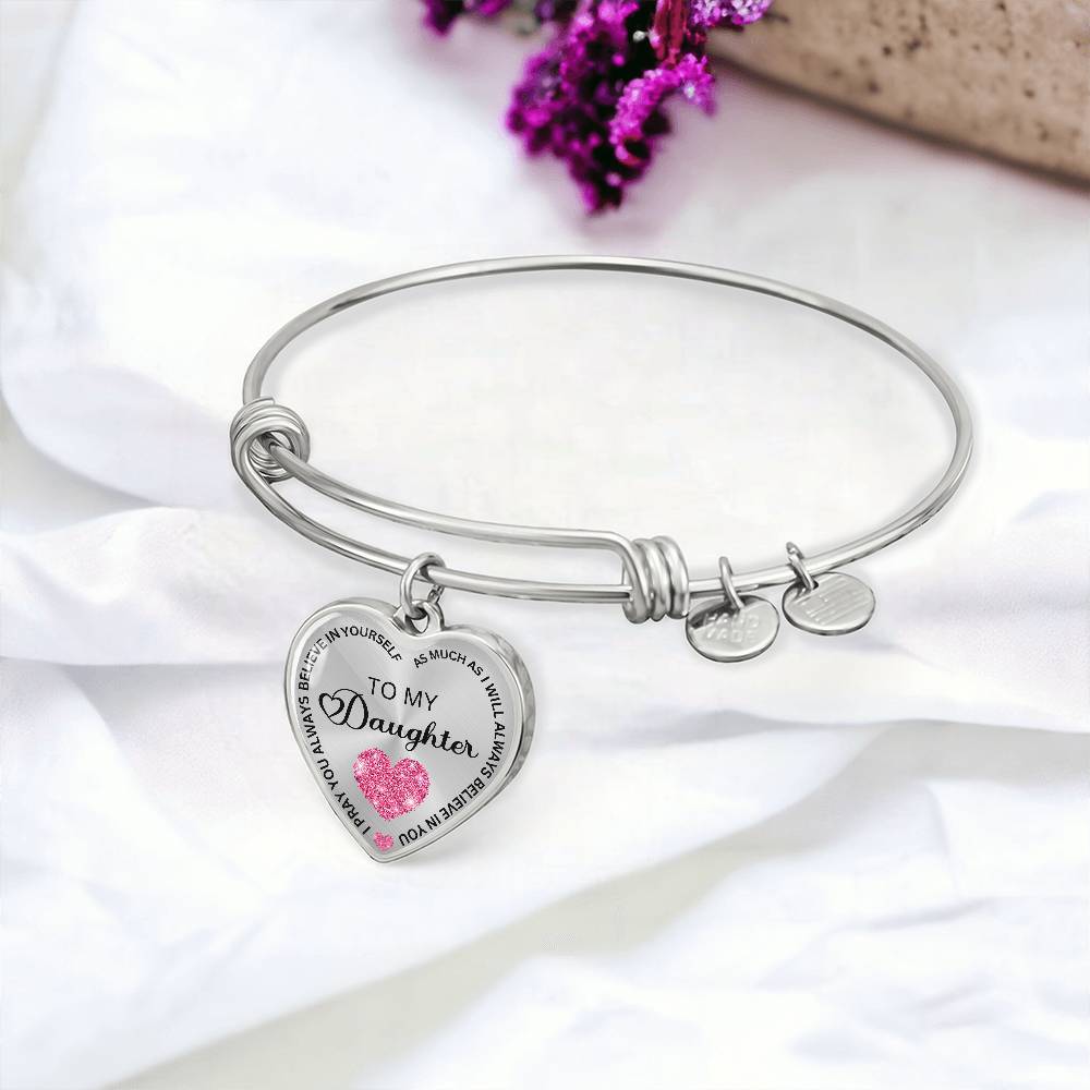 I Believe in You Personalized Bangle Bracelet - To My Daughter