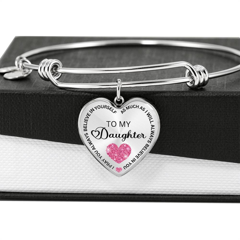 I Believe in You Personalized Bangle Bracelet - To My Daughter