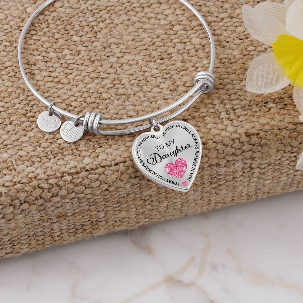 I Believe in You Personalized Bangle Bracelet - To My Daughter