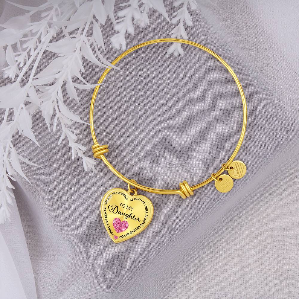 I Believe in You Personalized Bangle Bracelet - To My Daughter