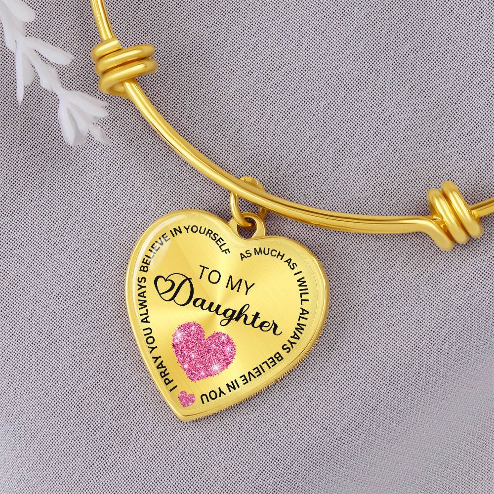 I Believe in You Personalized Bangle Bracelet - To My Daughter